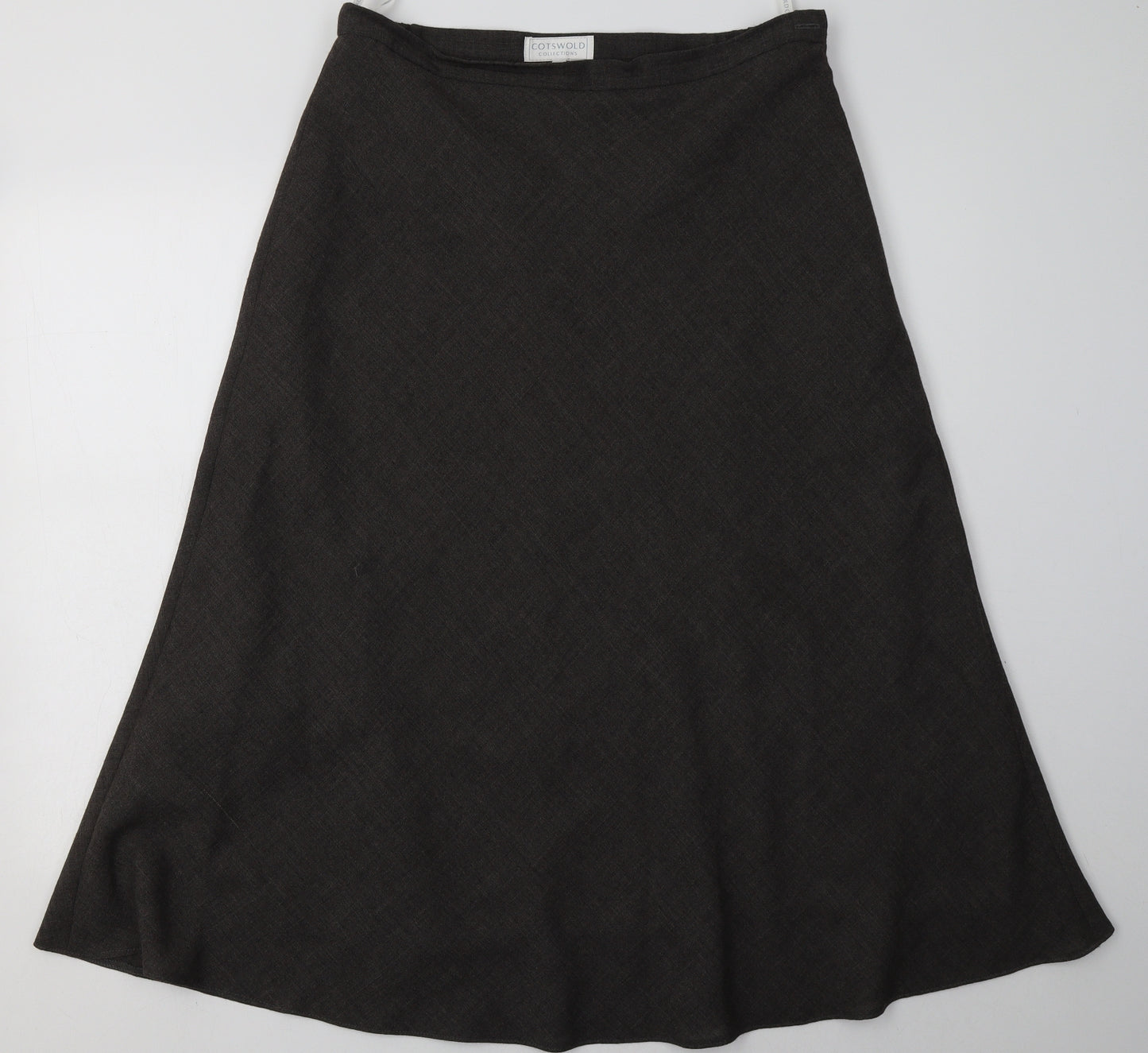 Cotswold Collections Womens Brown  Polyester A-Line Skirt Size 16   Button