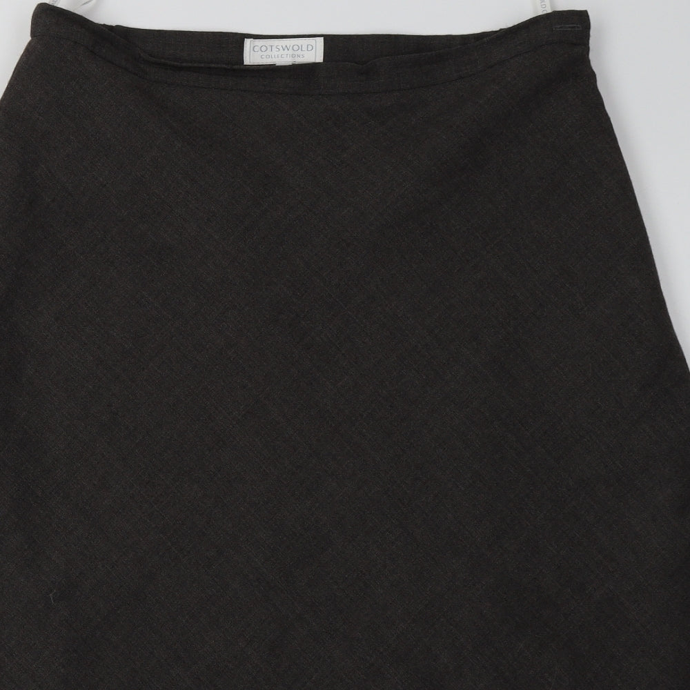 Cotswold Collections Womens Brown  Polyester A-Line Skirt Size 16   Button