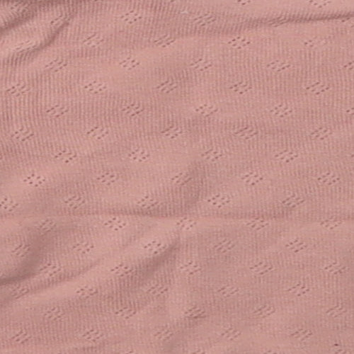 F&F Girls Pink Polka Dot Cotton Basic Casual Size Newborn Crew Neck Button