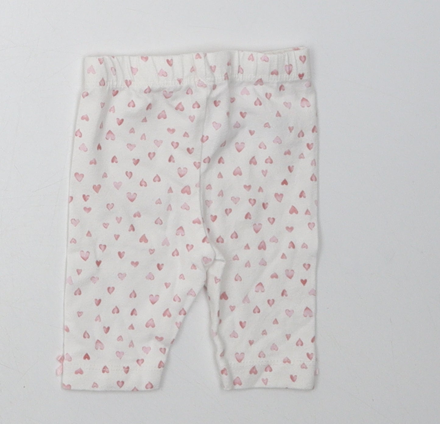 George Girls White Geometric Cotton Sweatpants Leggings Size Newborn