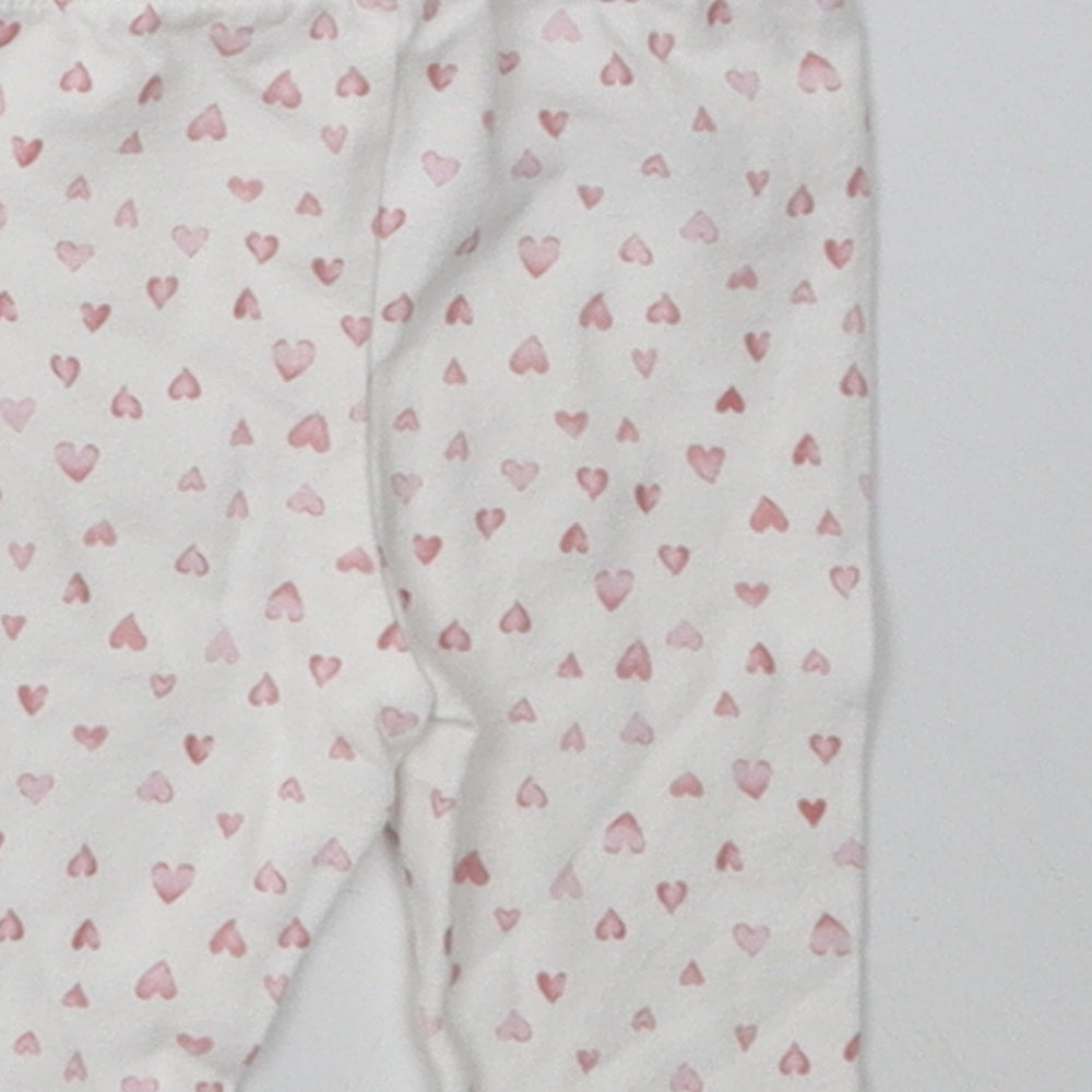 George Girls White Geometric Cotton Sweatpants Leggings Size Newborn