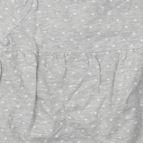 Disney Girls Grey Polka Dot Cotton A-Line  Size 3-6 Months  Crew Neck Pullover - Winnie The Pooh