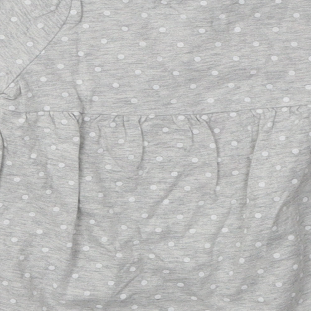 Disney Girls Grey Polka Dot Cotton A-Line  Size 3-6 Months  Crew Neck Pullover - Winnie The Pooh