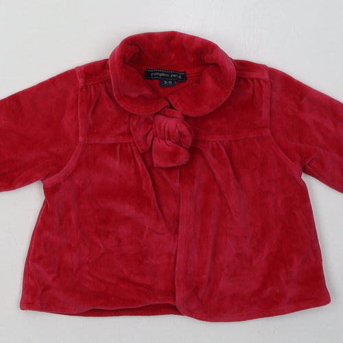 Pumpkin Patch Girls Red   Basic Jacket Jacket Size 3-6 Months   Buckle