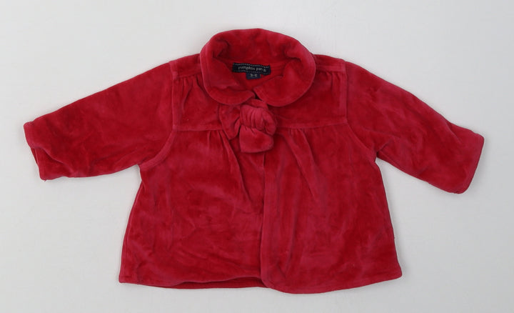 Pumpkin Patch Girls Red   Basic Jacket Jacket Size 3-6 Months   Buckle