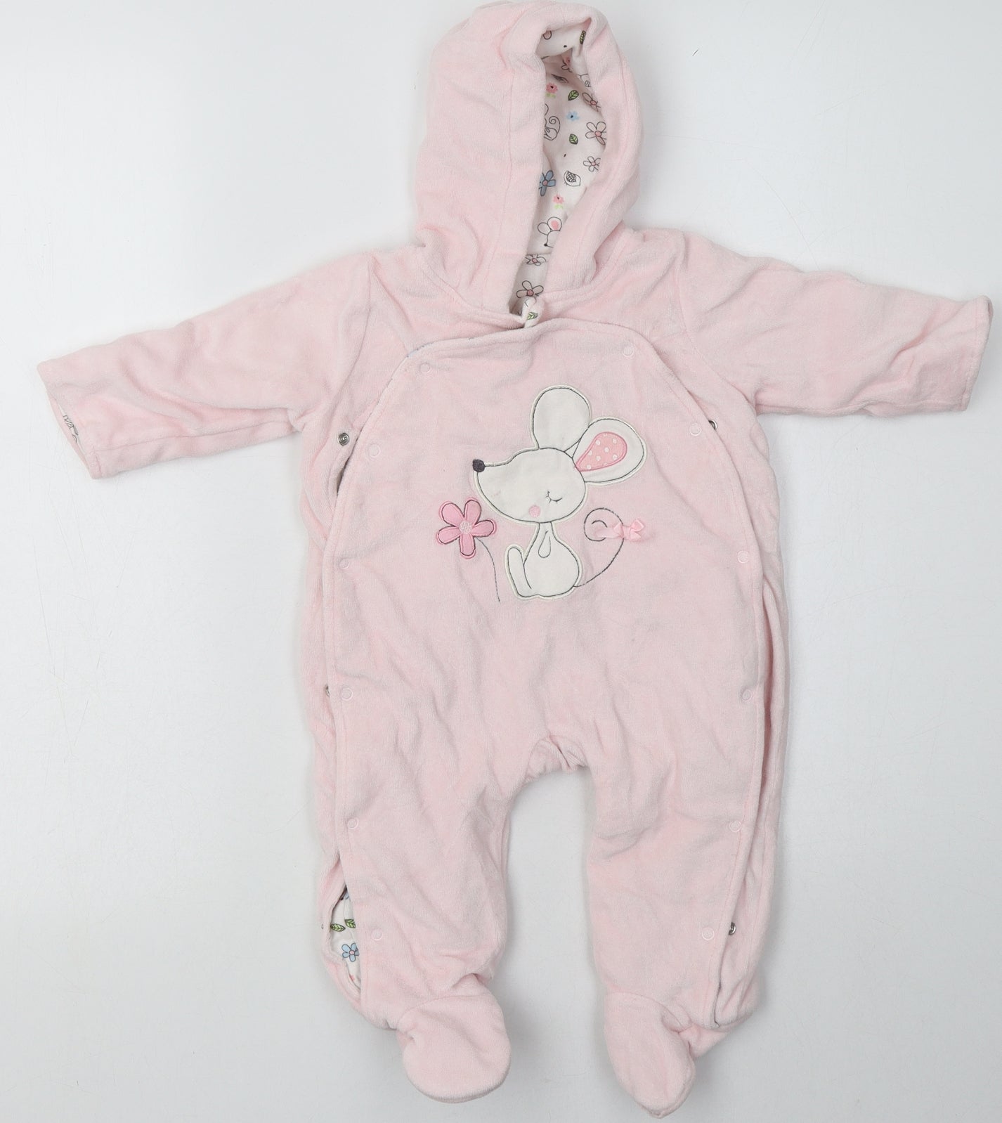 pep&co Girls Pink  Cotton Babygrow One-Piece Size 3-6 Months  Buckle