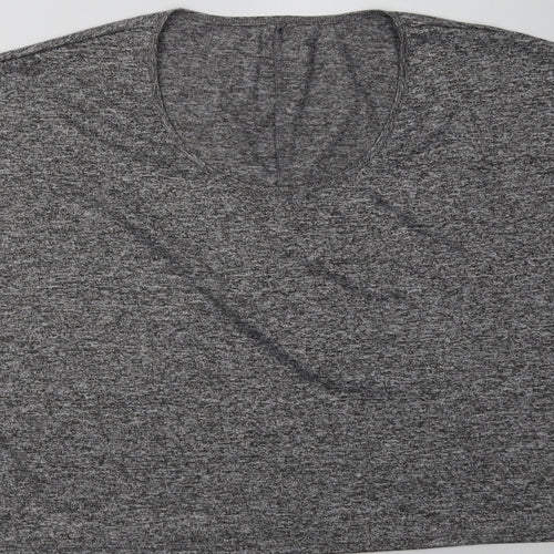 Matalan Womens Grey  Polyester Cropped T-Shirt Size XL Scoop Neck Pullover