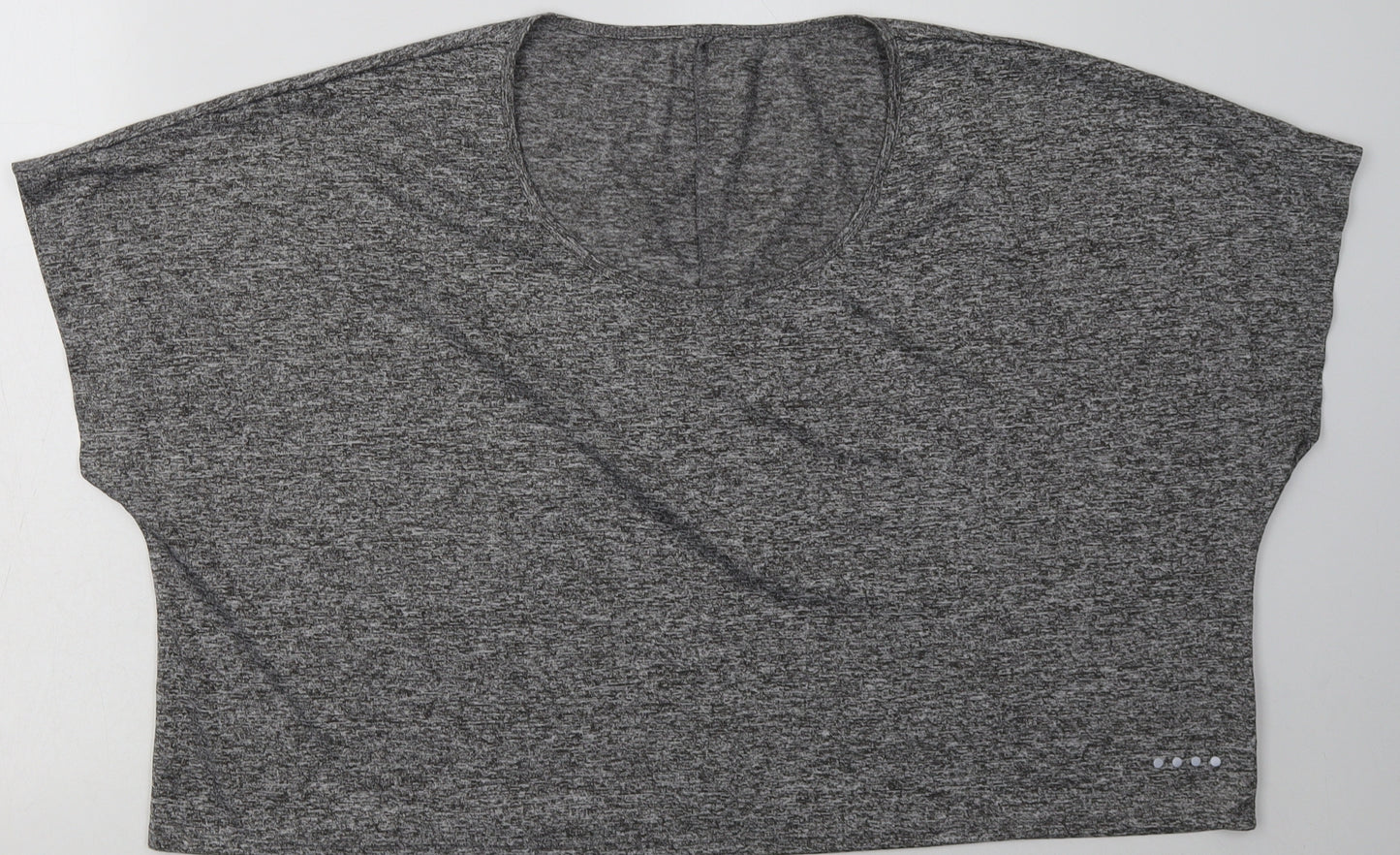 Matalan Womens Grey  Polyester Cropped T-Shirt Size XL Scoop Neck Pullover