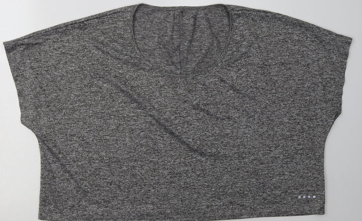 Matalan Womens Grey  Polyester Cropped T-Shirt Size XL Scoop Neck Pullover