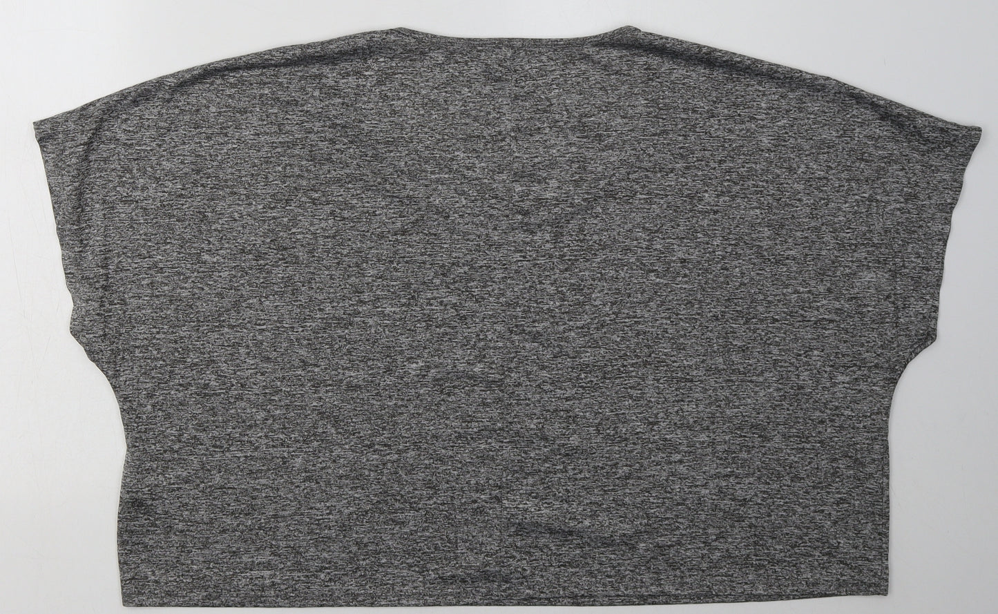 Matalan Womens Grey  Polyester Cropped T-Shirt Size XL Scoop Neck Pullover