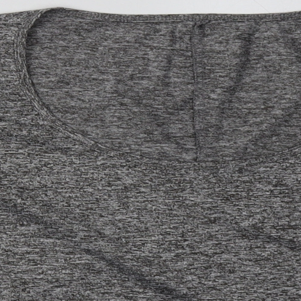 Matalan Womens Grey  Polyester Cropped T-Shirt Size XL Scoop Neck Pullover