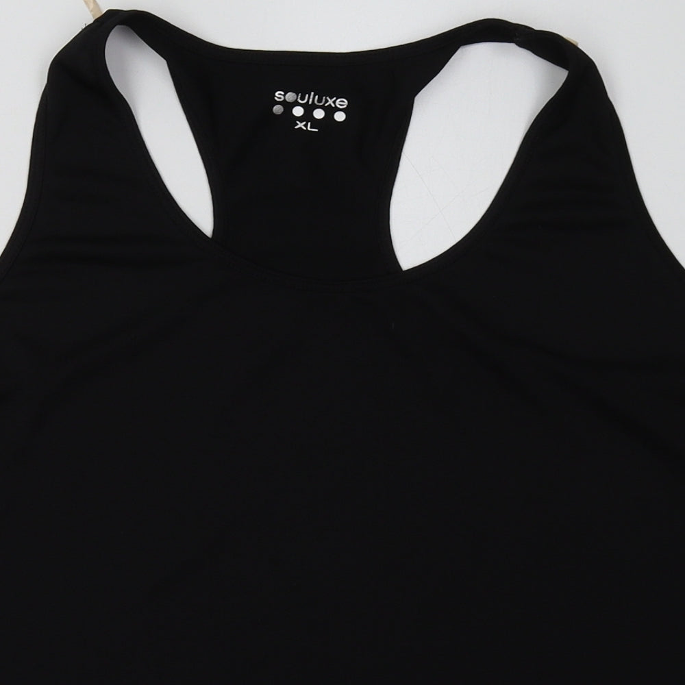 Matalan Womens Black  Polyester Basic Tank Size 2XL Scoop Neck Pullover