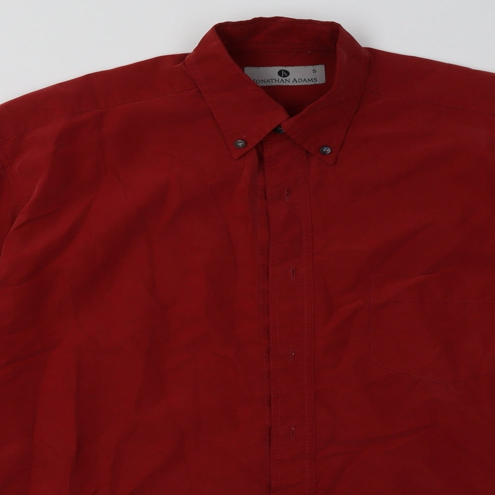 johnathan adams Mens Red  Modal  Button-Up Size S Collared Button