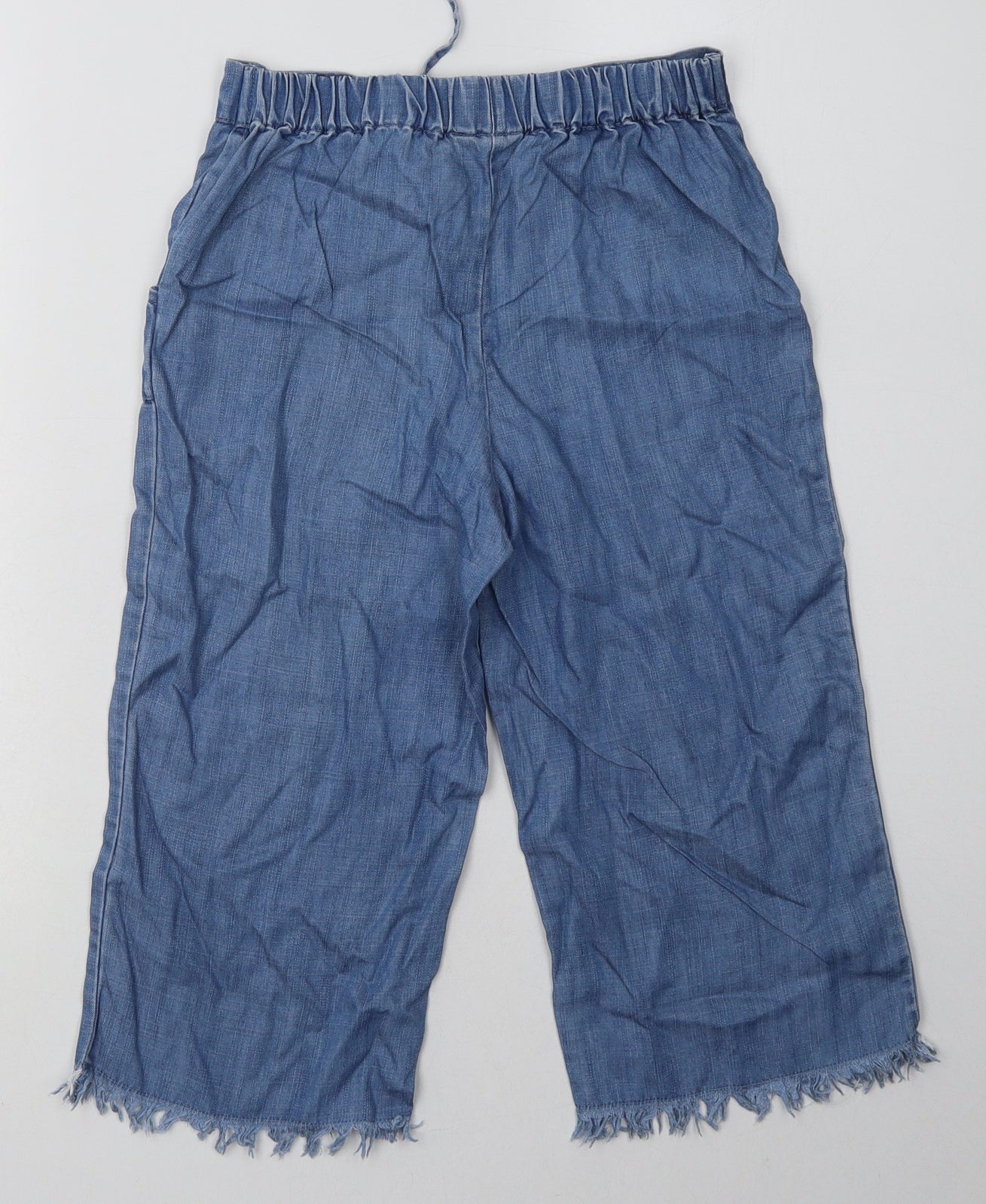 NEXT Girls Blue  Lyocell Capri Trousers Size 9 Months  Regular Tie
