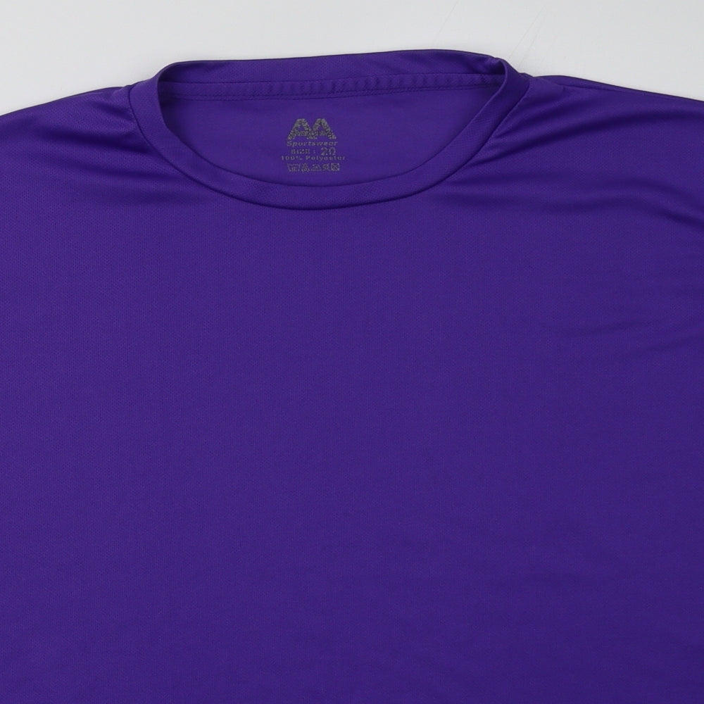 sportswear Womens Purple  Polyester Basic T-Shirt Size 20 Crew Neck Pullover