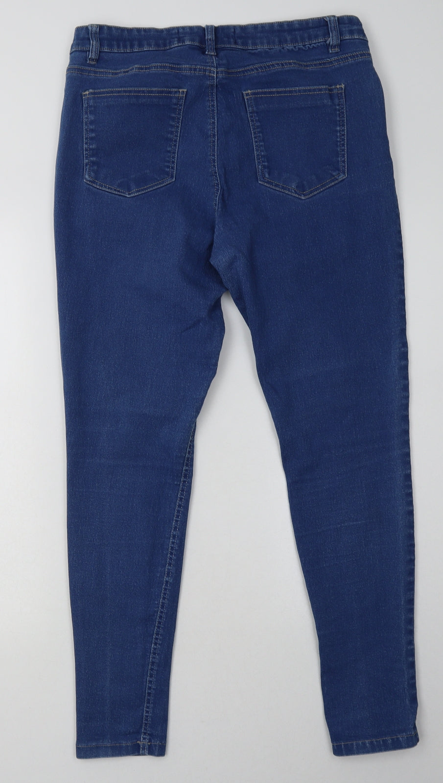 Simply Be Womens Blue  Cotton Skinny Jeans Size 16 L32 in Regular Button