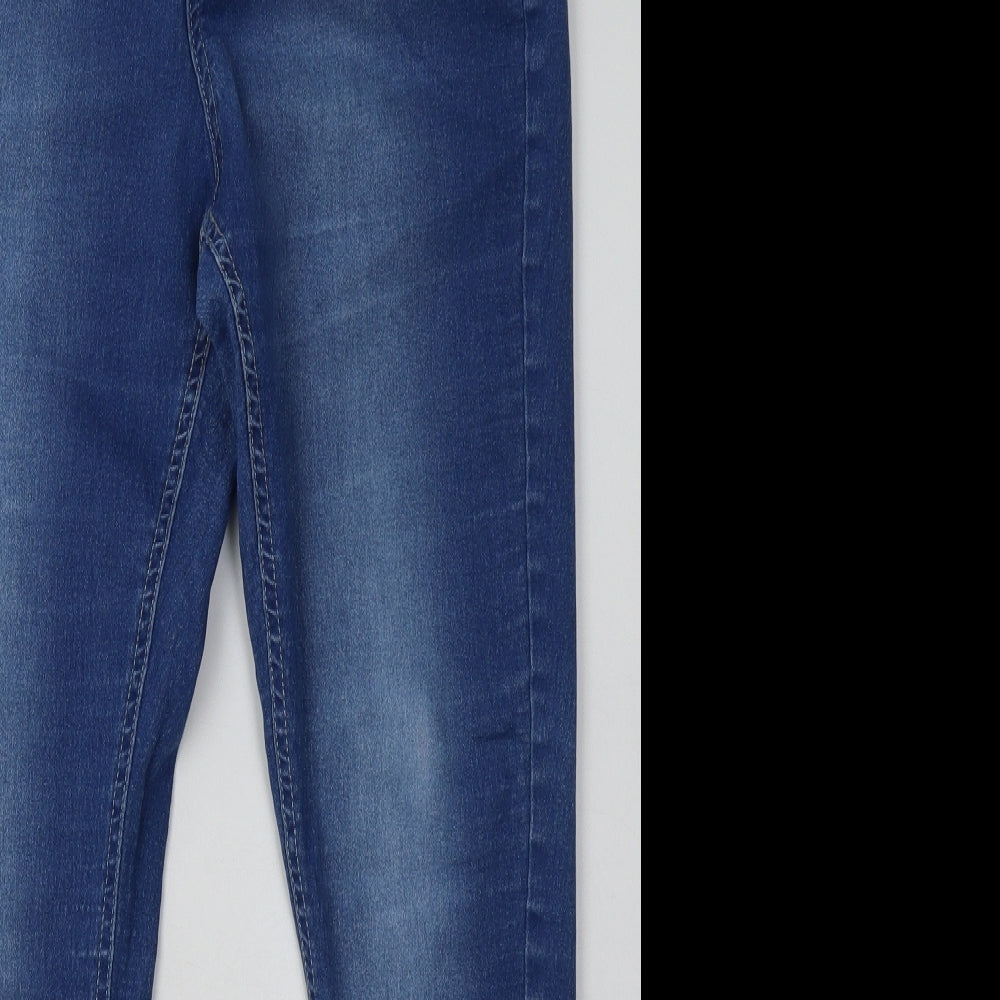 Simply Be Womens Blue  Cotton Skinny Jeans Size 16 L32 in Regular Button