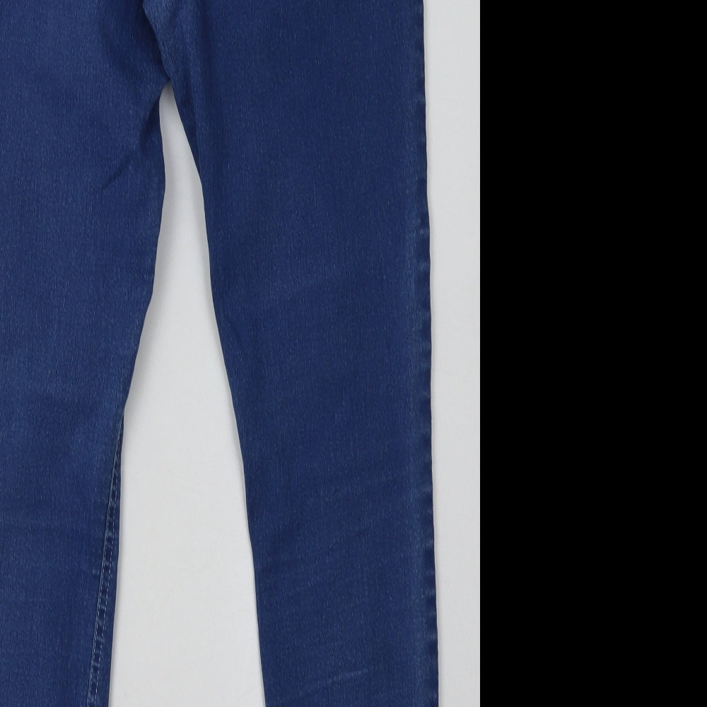 Simply Be Womens Blue  Cotton Skinny Jeans Size 16 L32 in Regular Button