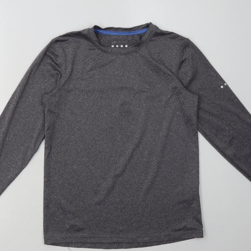 Matalan Boys Grey  Polyester Basic Casual Size 10-11 Years Crew Neck Pullover