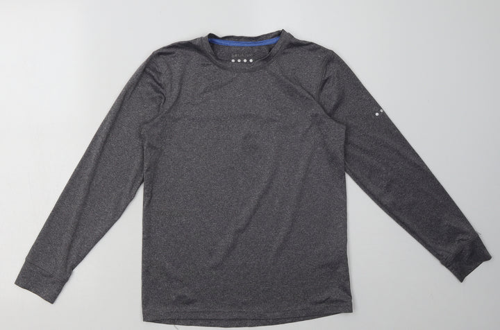 Matalan Boys Grey  Polyester Basic Casual Size 10-11 Years Crew Neck Pullover