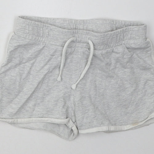 F&F Girls Grey  Cotton Sweat Shorts Size 8-9 Years  Regular Tie