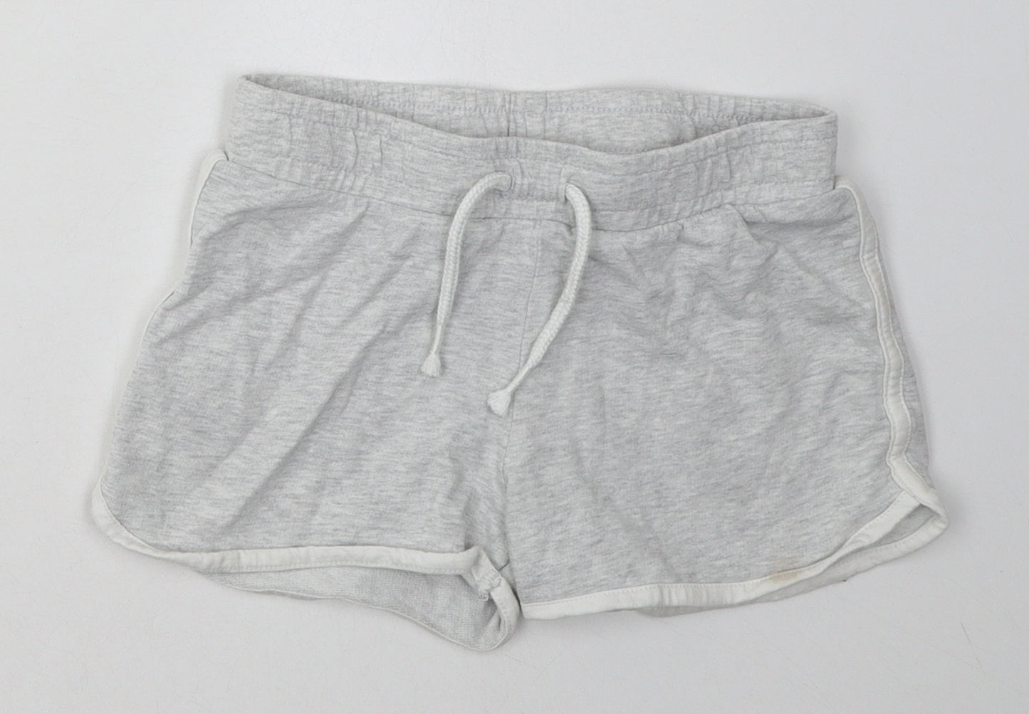 F&F Girls Grey  Cotton Sweat Shorts Size 8-9 Years  Regular Tie