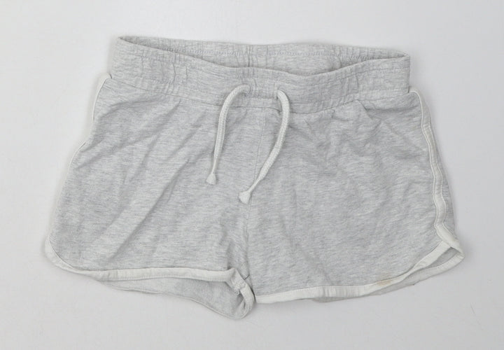 F&F Girls Grey  Cotton Sweat Shorts Size 8-9 Years  Regular Tie