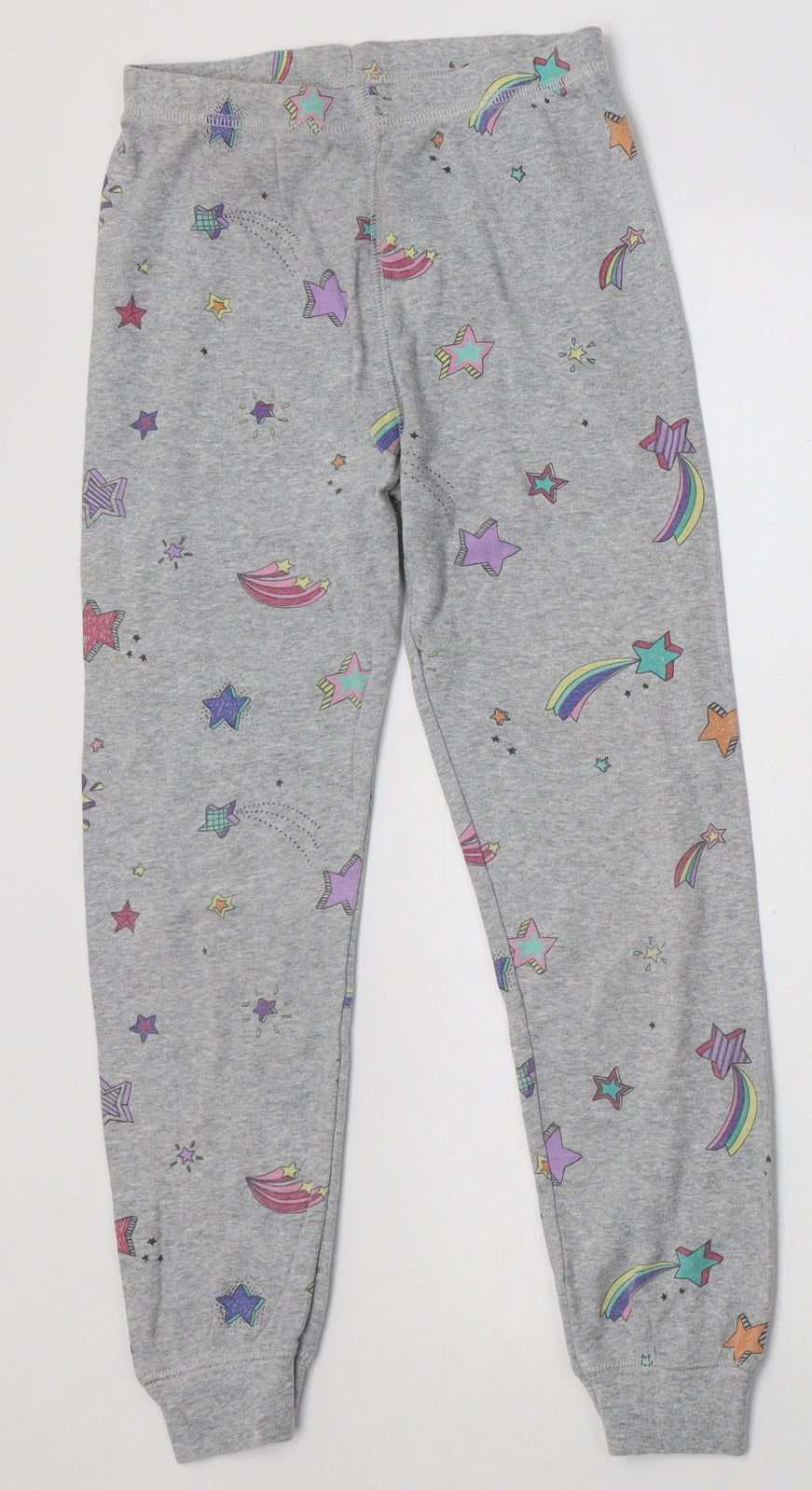 NEXT Girls Grey Geometric Cotton  Pyjama Set Size 8 Years  Pullover - Star Print