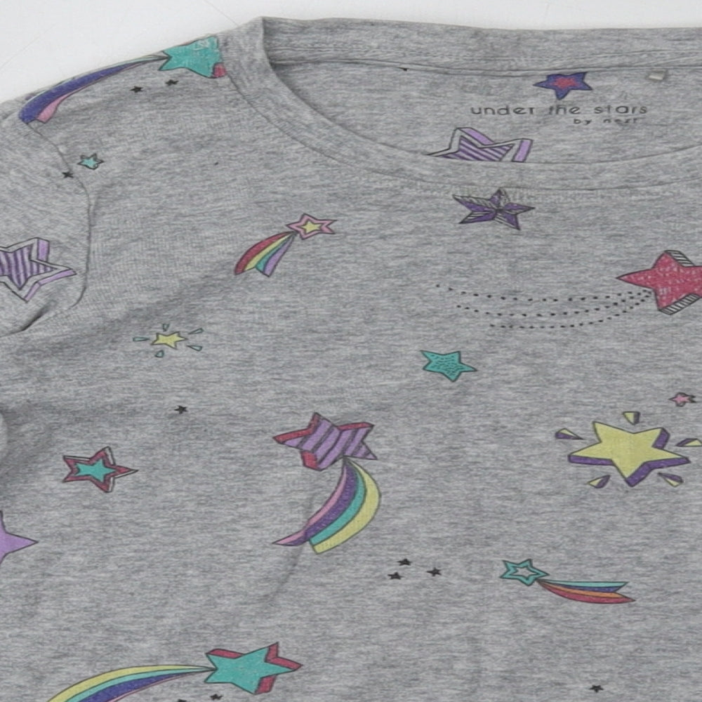 NEXT Girls Grey Geometric Cotton  Pyjama Set Size 8 Years  Pullover - Star Print