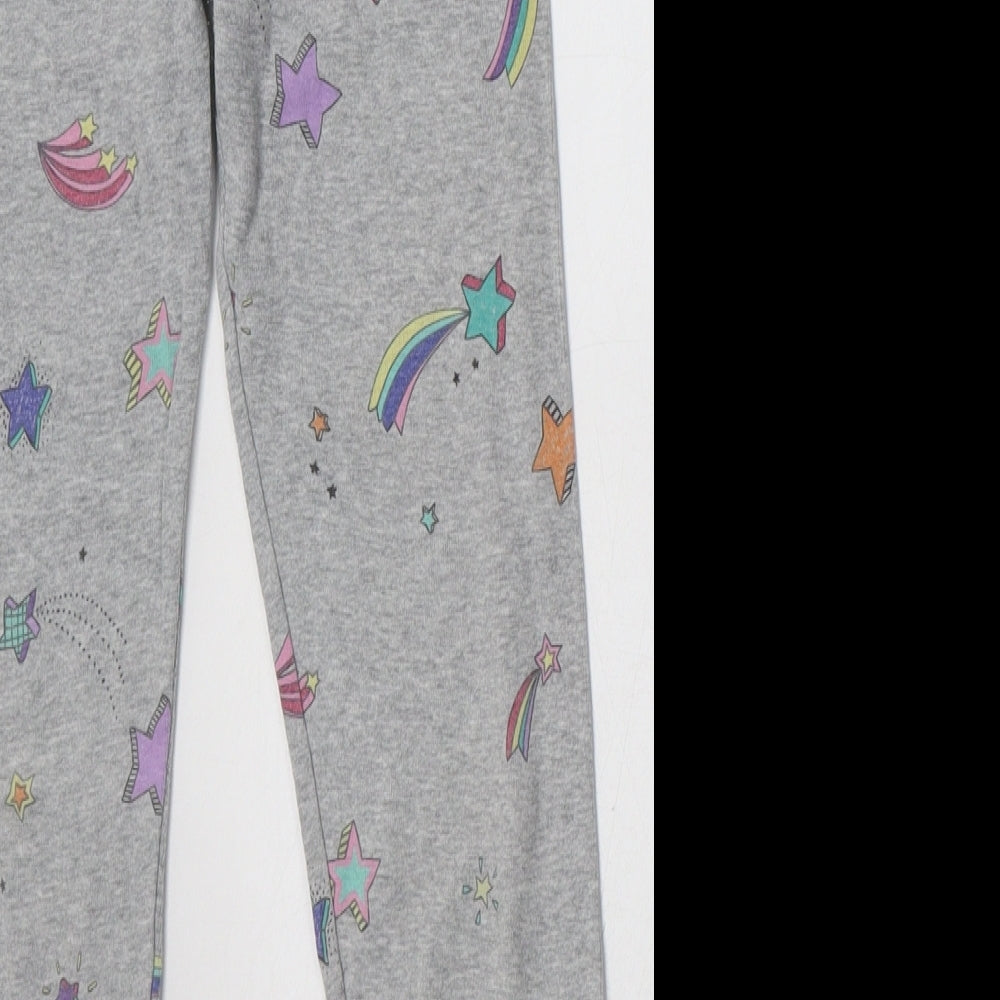 NEXT Girls Grey Geometric Cotton  Pyjama Set Size 8 Years  Pullover - Star Print