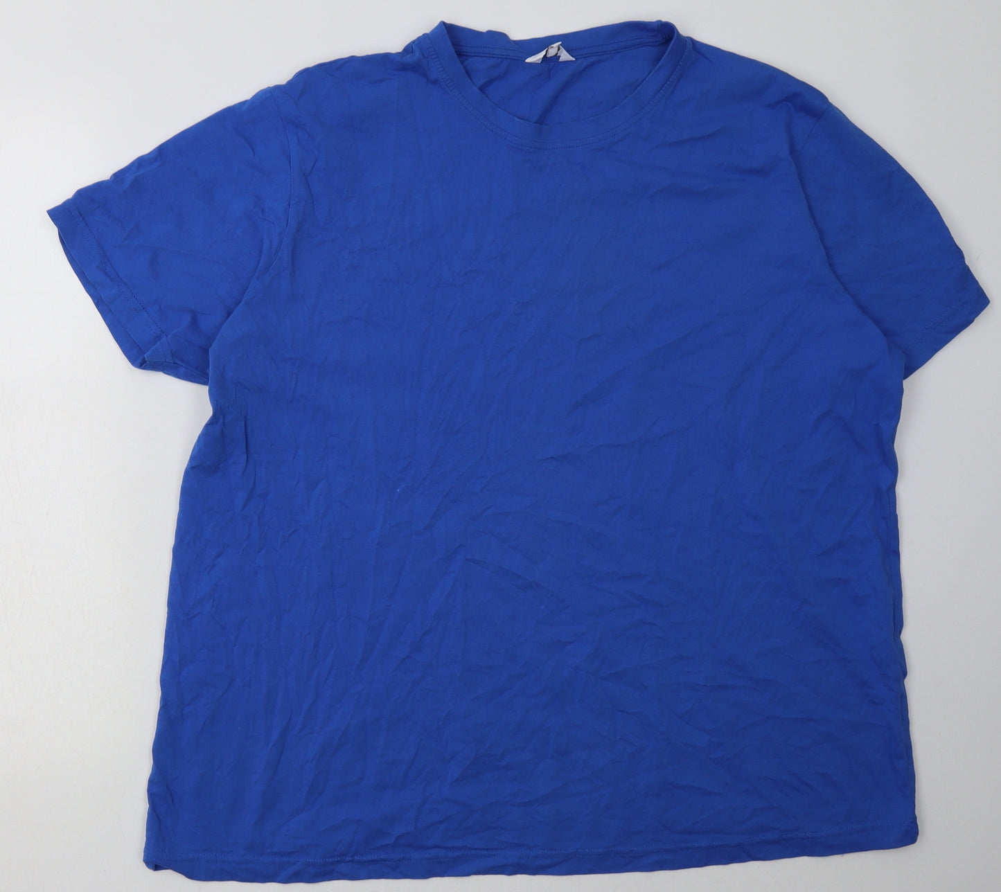 Cotton Traders Mens Blue  Cotton  T-Shirt Size 2XL Crew Neck