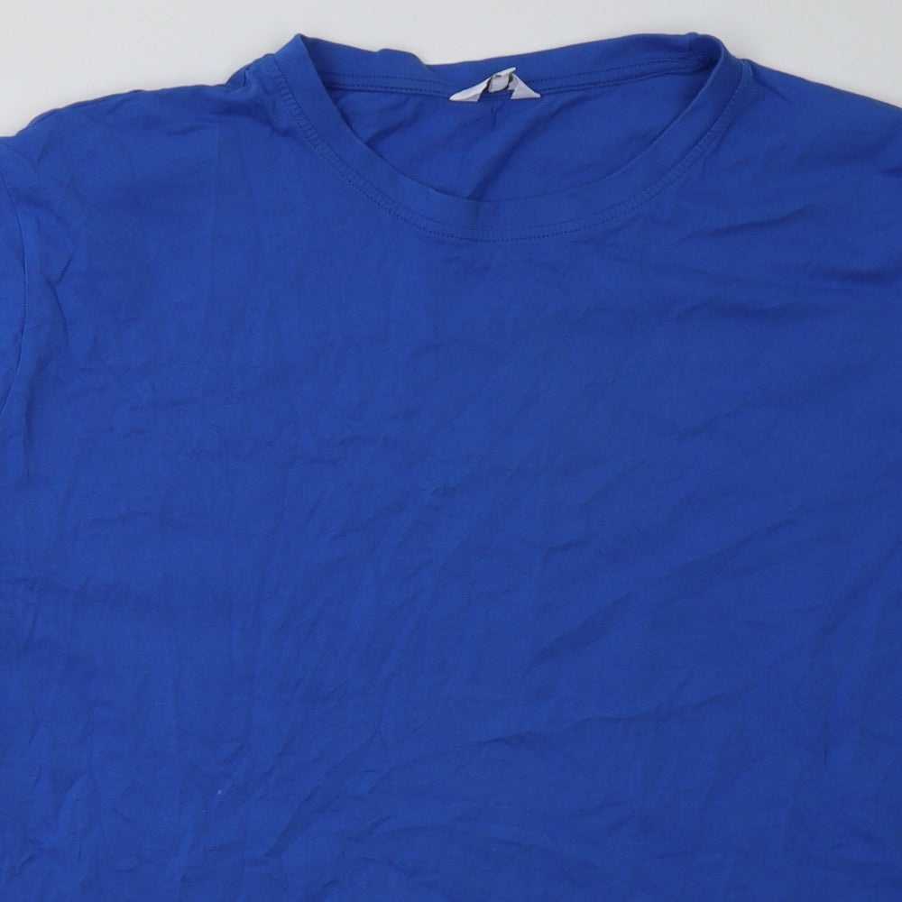 Cotton Traders Mens Blue  Cotton  T-Shirt Size 2XL Crew Neck
