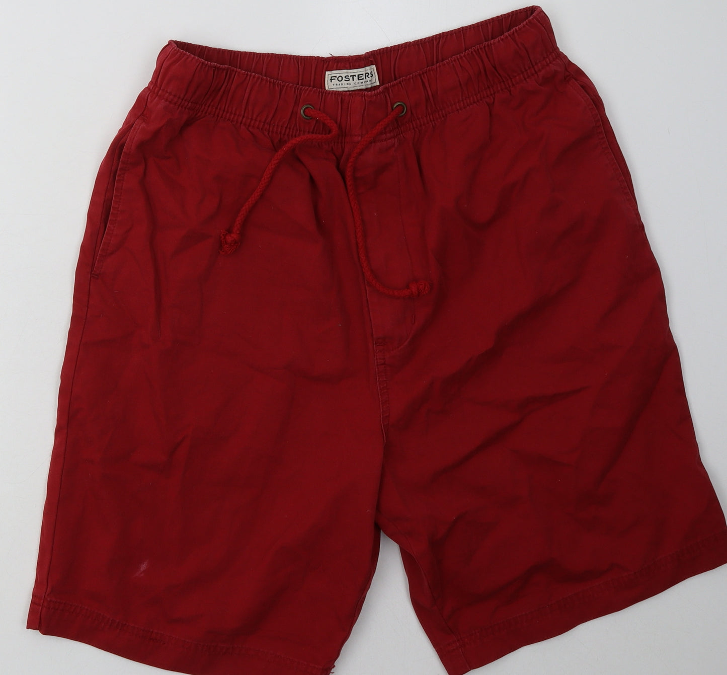 Foster's Mens Red  Cotton Bermuda Shorts Size L L12 in Regular Tie
