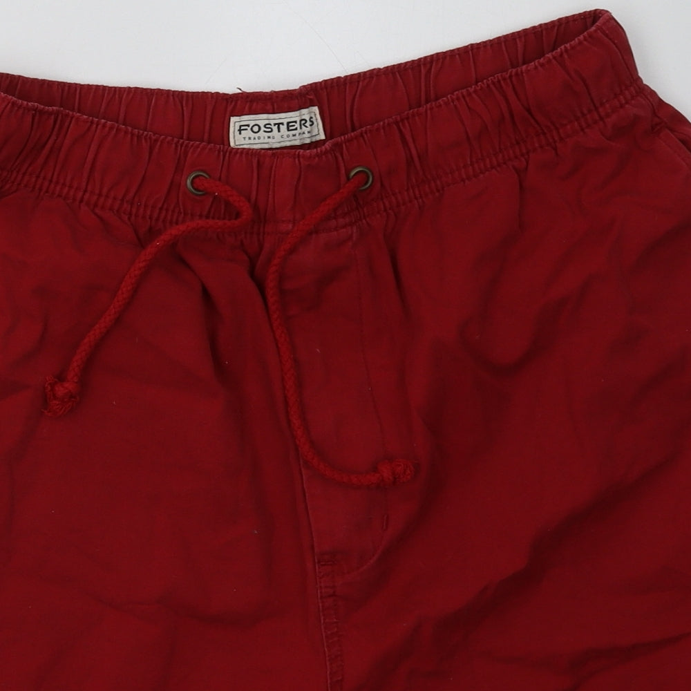 Foster's Mens Red  Cotton Bermuda Shorts Size L L12 in Regular Tie