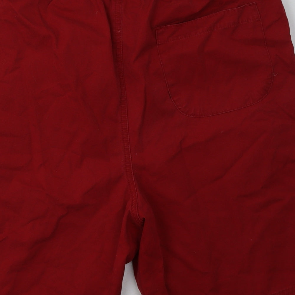 Foster's Mens Red  Cotton Bermuda Shorts Size L L12 in Regular Tie