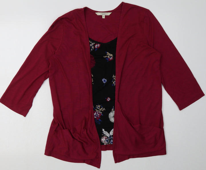 Debenhams Womens Purple Floral Polyester Pullover Sweatshirt Size 14 Pullover