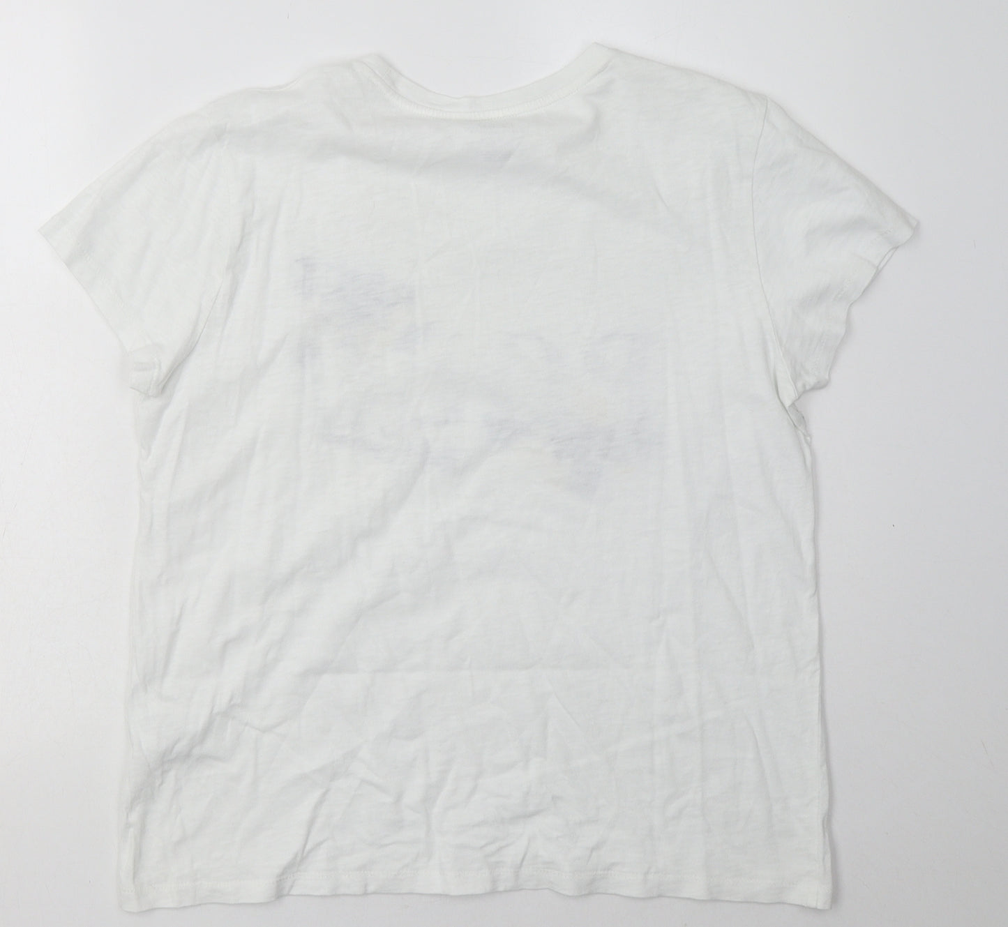 Ralph Lauren Womens White  Cotton Basic T-Shirt Size L Crew Neck