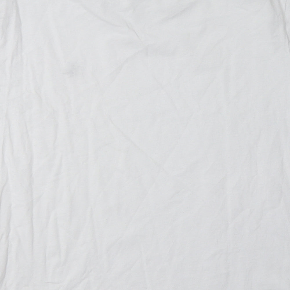 Jack Wills Womens White  Cotton Basic T-Shirt Size 16 Crew Neck