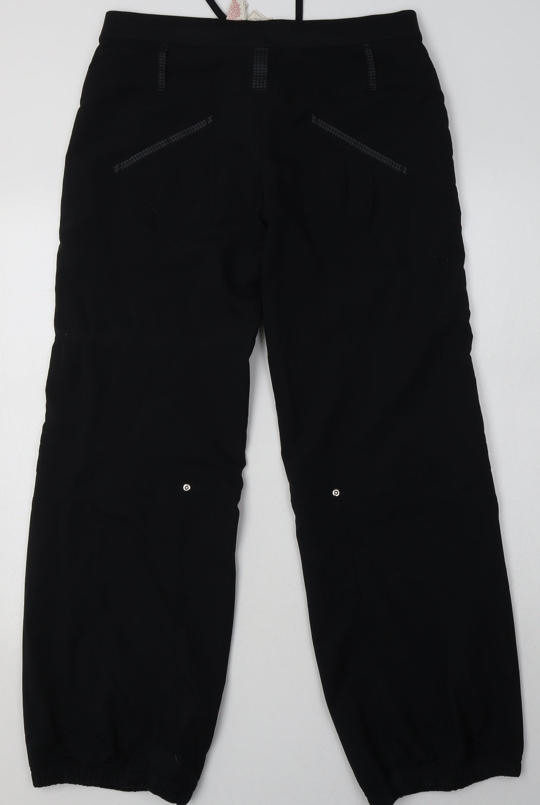 Nike Womens Black  Polyester Jogger Trousers Size 10 L30 in Regular Tie