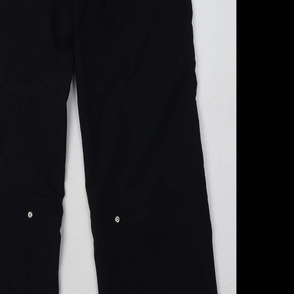 Nike Womens Black  Polyester Jogger Trousers Size 10 L30 in Regular Tie