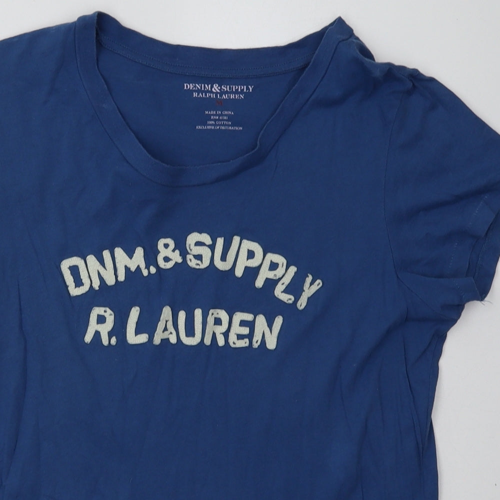 Ralph Lauren Womens Blue  Cotton Basic T-Shirt Size M Crew Neck