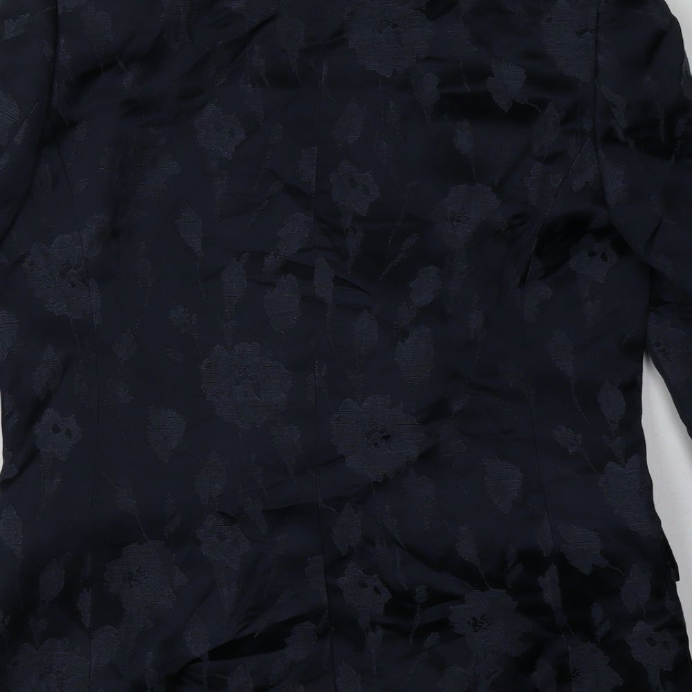 Reiss Womens Blue Geometric  Jacket Blazer Size 14  Button