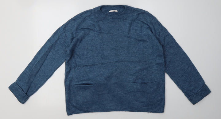 Sainsburys Womens Blue Acrylic Pullover Sweatshirt Size 14 Pullover