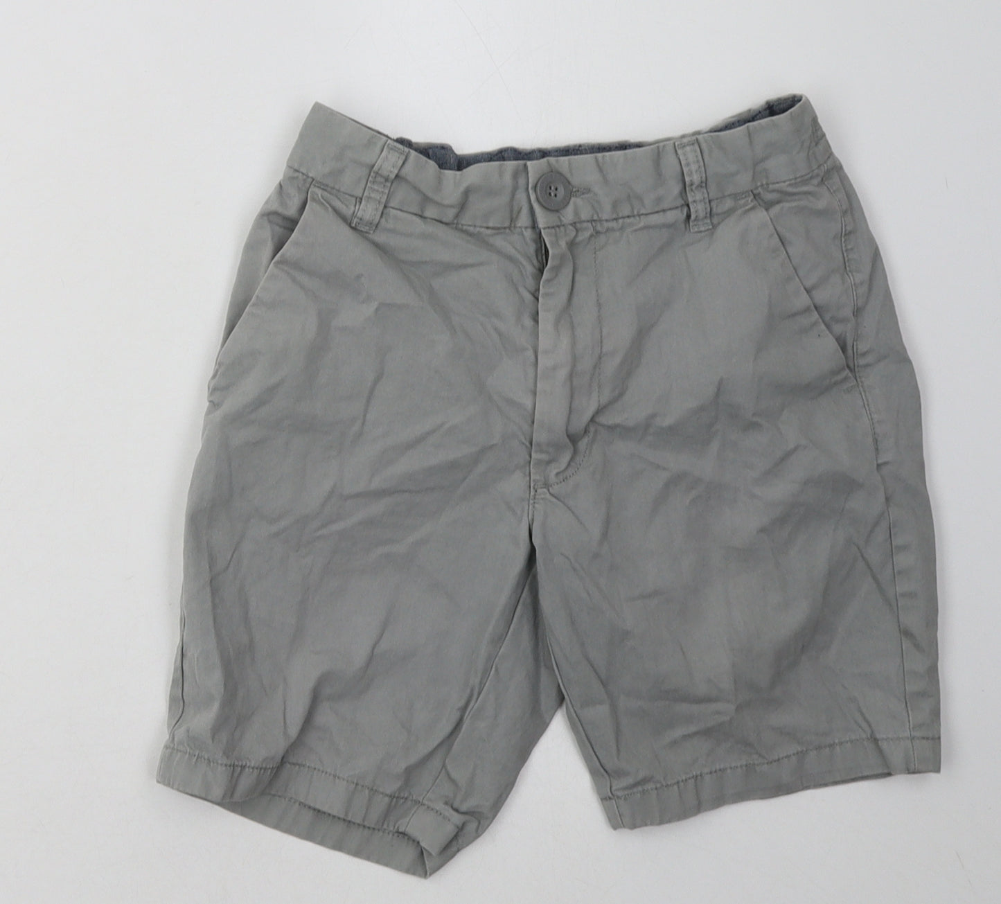 NEXT Boys Grey  Cotton Chino Shorts Size 11 Years  Regular Buckle