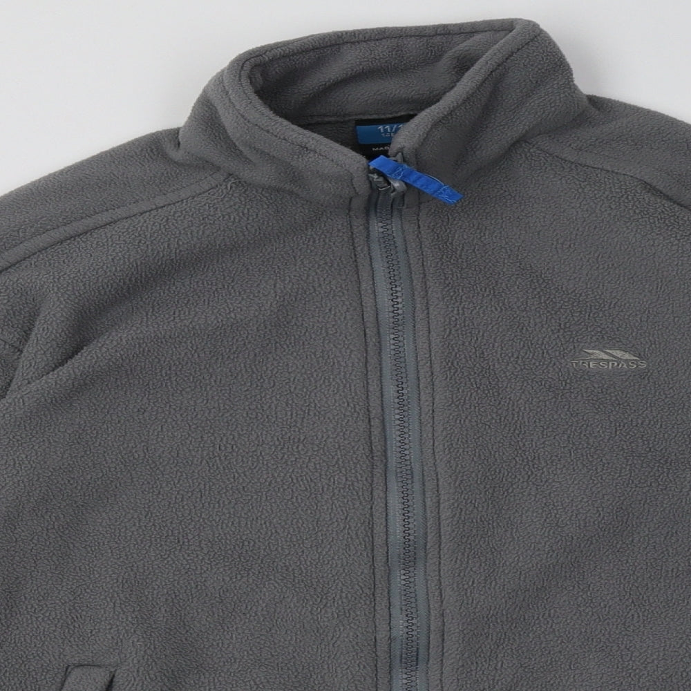 Trespass Boys Grey  Polyester Full Zip Sweatshirt Size 11-12 Years  Zip