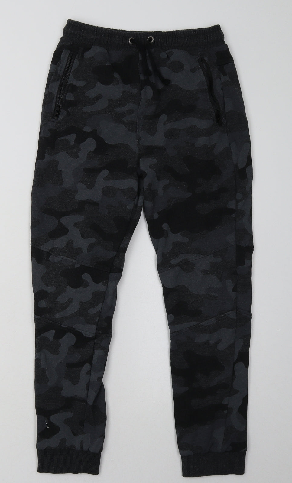 sainsburys Boys Black Camouflage Cotton Jogger Trousers Size 10 Years  Regular Tie