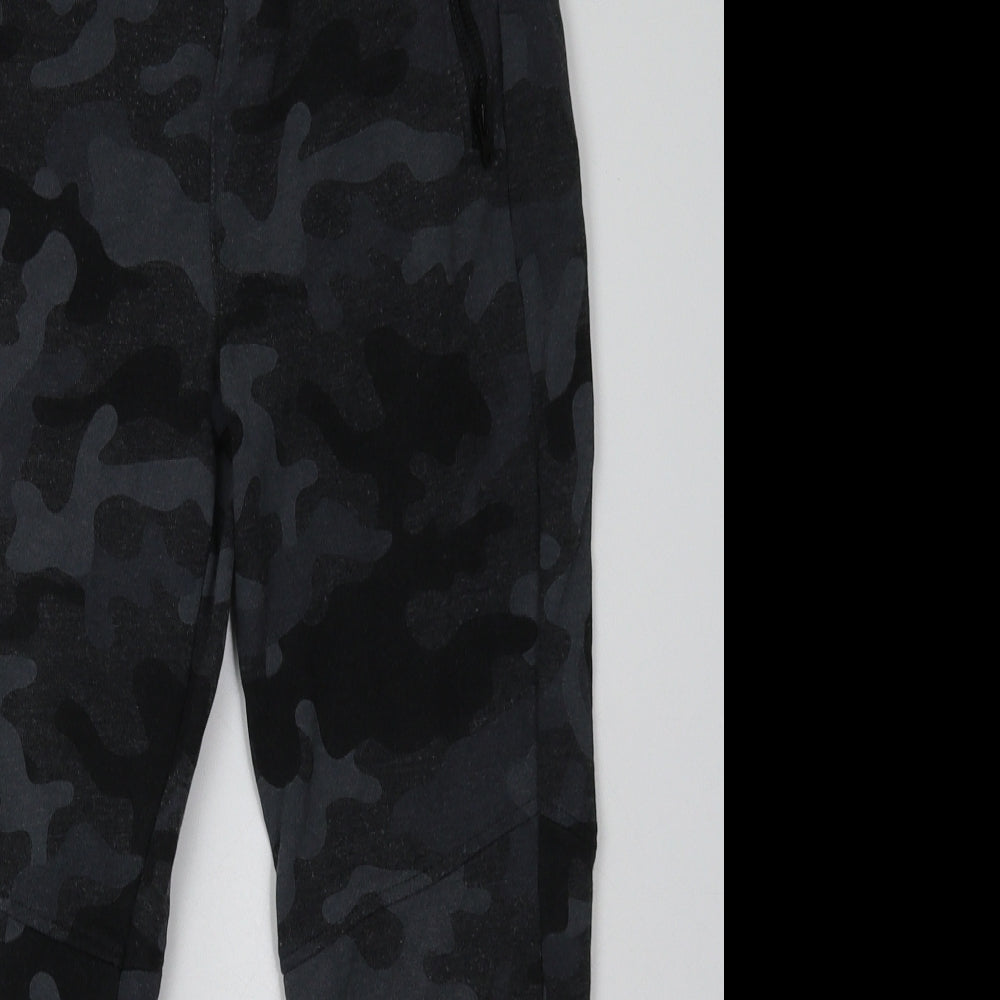 sainsburys Boys Black Camouflage Cotton Jogger Trousers Size 10 Years  Regular Tie