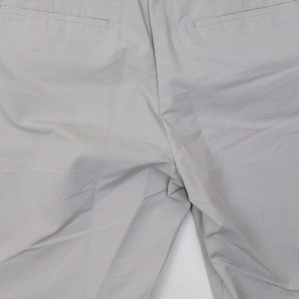 Marks and Spencer Womens Grey  Cotton Bermuda Shorts Size 14 L12 in Regular Button