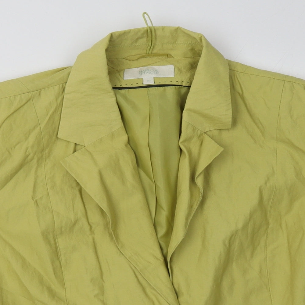 Marks and Spencer Womens Yellow   Jacket Blazer Size 20  Button