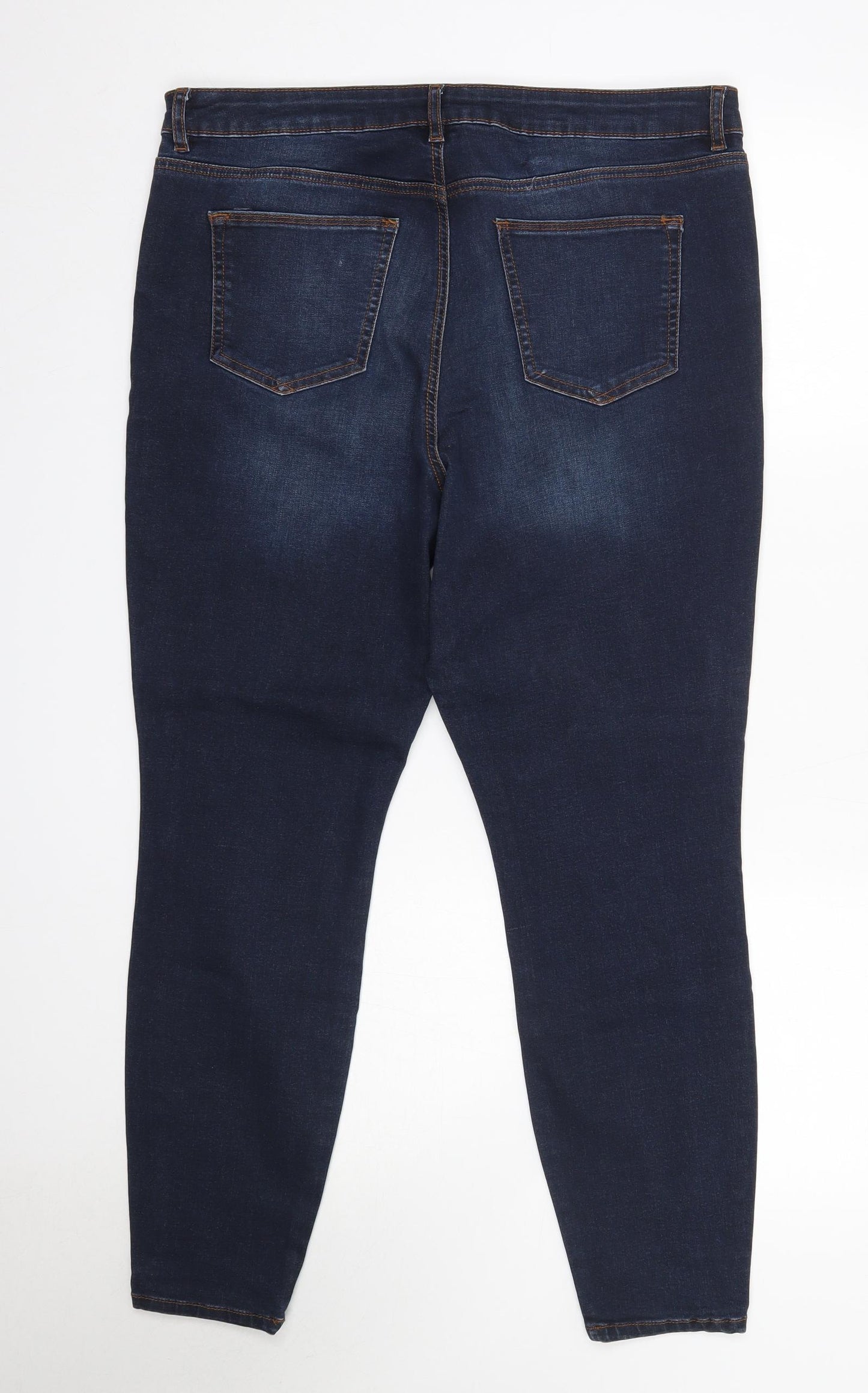 TU Womens Blue  Cotton Skinny Jeans Size 18 L27 in Regular